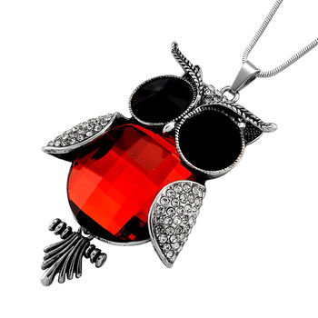 Mehrfarbiger Kristall Anh&auml;nger mit Kette ca. 63.5 cm + 5 cm Extender, Legierung, Legierung Antik-silber-Plattierung