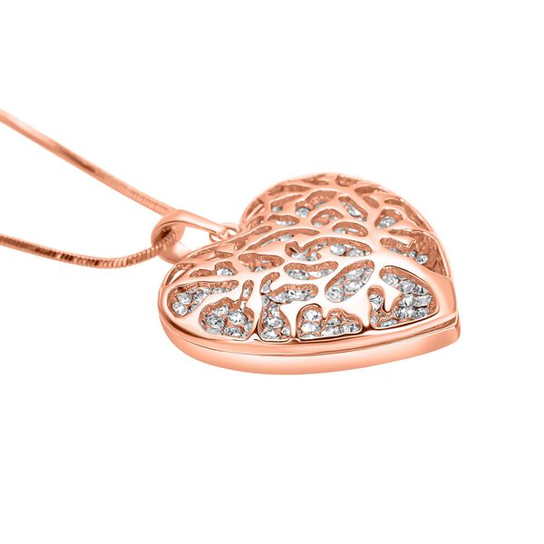 Weißer Kristall-Herz-Anhänger mit Kette - 1,50 ct. image number 3