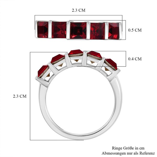 J Francis gefertigt mit SWAROVSKI- Siam Farbe Swarovski Kristall Ring, 925 Silber platiniert image number 7