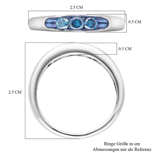 Blauer Diamant-Trilogie-Ring - 0,50 ct. image number 6
