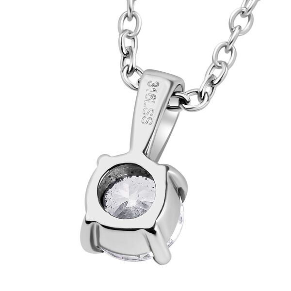 2er Set - Weißer Zirkonia Anhänger mit Kette und Ring (Größe 20.00), Edelstahl image number 9