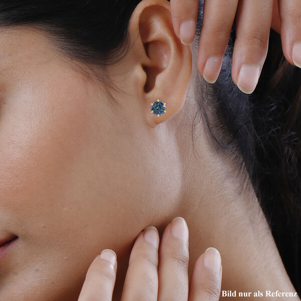 AAA Ratnakiri blaue Zirkon-Ohrringe - 2 ct. image number 1