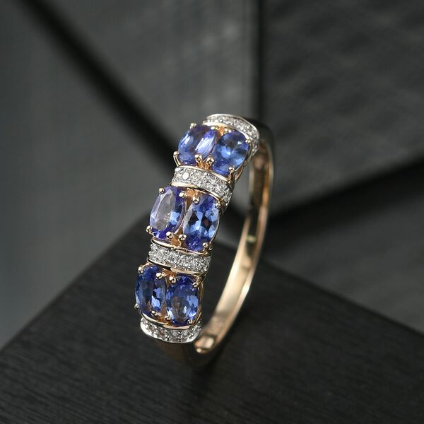LUXURIANT DIAMOND- AAA Tansanit und Labor Diamant Ring in 375 Gold - 1,67 ct. image number 1