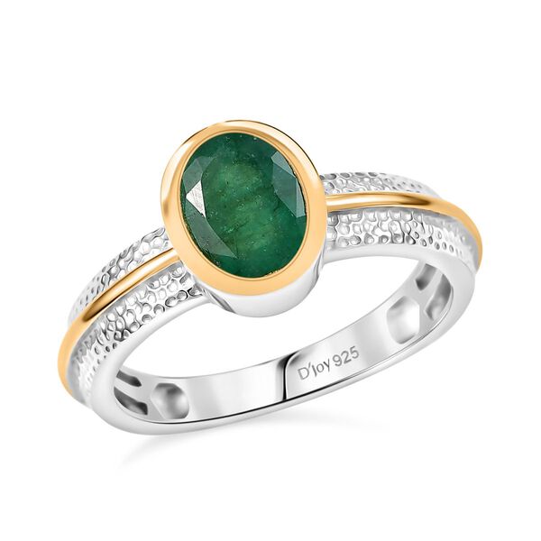D’Joy AA Socoto Smaragd zweifarbiger Ring - 1,18 ct. image number 4