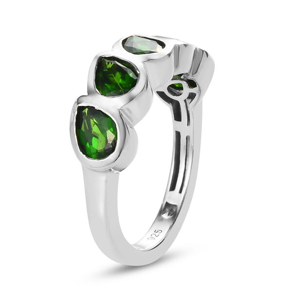 Nat&uuml;rlicher Chromdiopsid 5 Stein 925 Silber platiniert  ca. 2,32 ct image number 5