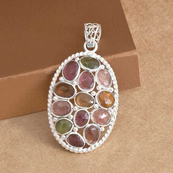 Nat&uuml;rlicher Mehrfach-Turmalin-Cluster-Anh&auml;nger - 4,97 ct. image number 3