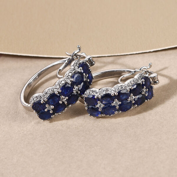 Masoala Saphir und Zirkon Creolen in Silber image number 2