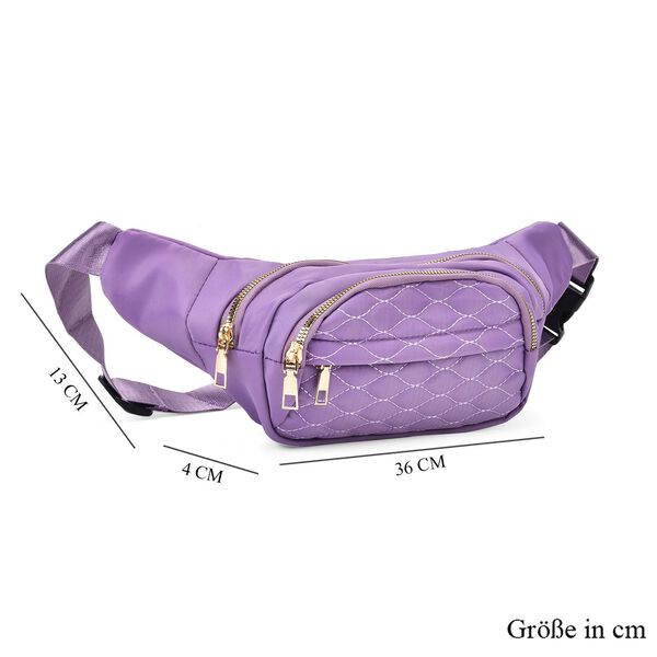 Nylon-G&uuml;rteltasche mit RFID-Schutz, 36x4x13cm, Lavendel image number 6