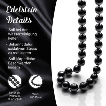 Runde Schungit-Perlen-Halskette