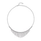 Weißer Kristall Halskette, ca. 40.5 cm, silberfarben