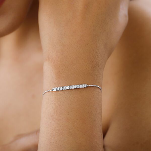 Diamant Bolo-Armband, ca. 24 cm, 925 Silber platiniert image number 3