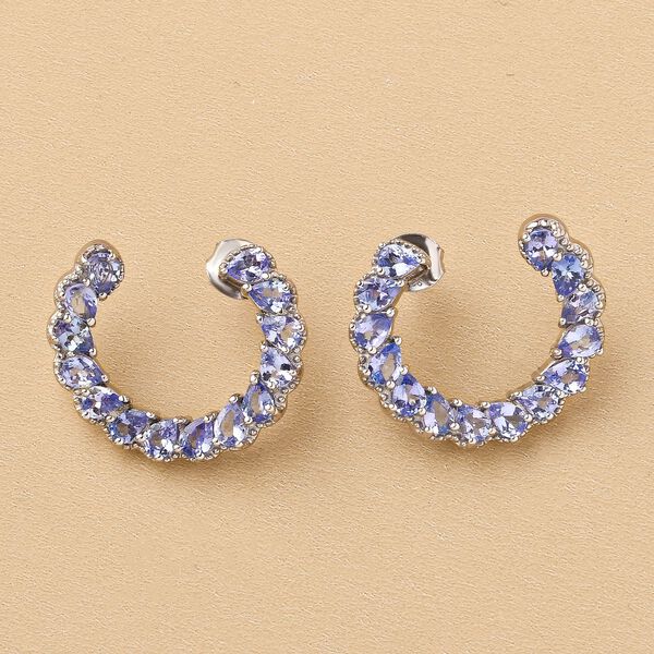 Tansanit-Ohrringe in Silber, 4,03 ct. image number 2