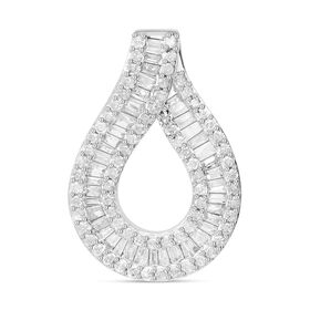 Weißer Diamant-Anhänger, 925 Silber platiniert - 0,50 ct.