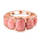 Natürlicher, Oregon Pfirsich Opal Ring, 925 Silber Roségold Vermeil, (Größe 16.00) ca. 3.18 ct