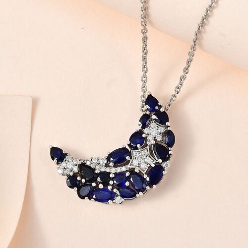 GP Celestial Dream Kollektion- Masoala Saphir, Moissanit und Saphir-Anhänger mit 50cm Kette- 3,87 ct. image number 1
