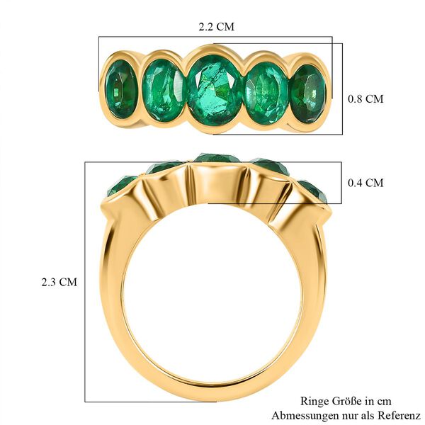 Smaragd Triplett Quarz Ring - 3,40 ct. image number 6