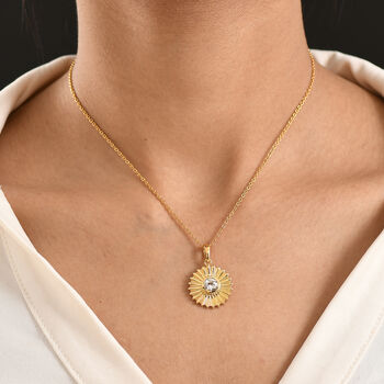 EverTrue wei&szlig;er Topas Anh&auml;nger mit 50cm Kette - 1,10 ct.