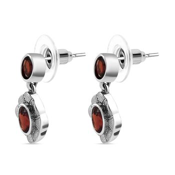 Mosambik Granat Ohrringe  Edelstahl ca. 2.04 ct