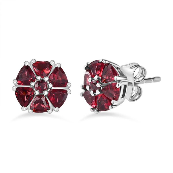 AAA Orissa Rose Granat Ohrringe, 925 Silber platiniert ca. 1.94 ct
