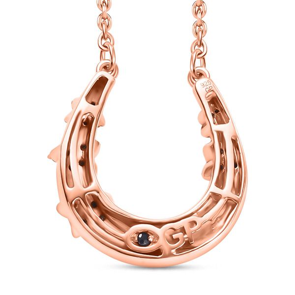 GP Celestial Kollektion - Natürliche Champagner Diamant und Kanchanaburi blaue Saphir-Halskette, 45 cm - 0,26 ct. image number 4