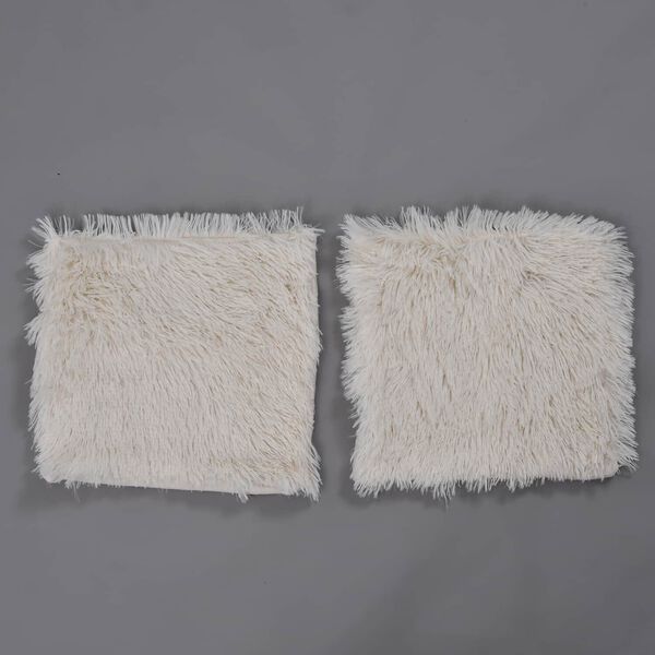 2er-Set Kunstfell-Kissenbezug, Beige image number 0
