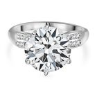 Moissanit Ring 925 Silber rhodiniert (Größe 16.00) ca. 5,95 ct