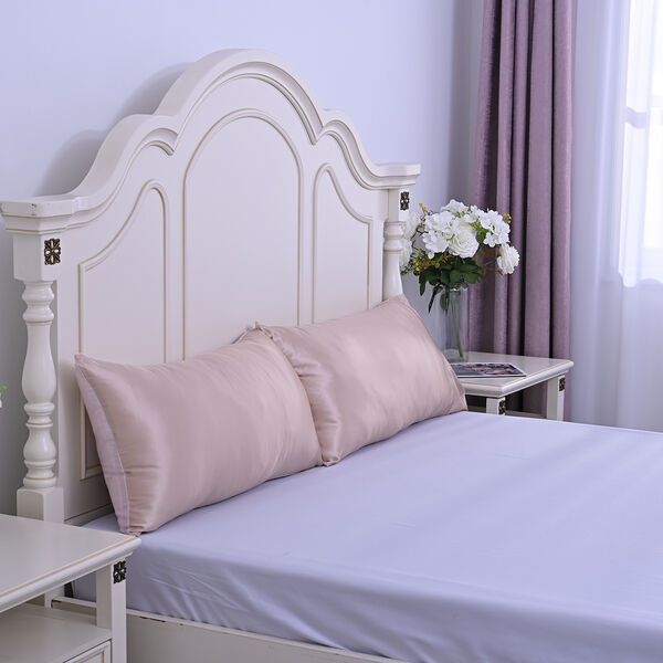 SERENITY NIGHT: 2er-Set - Kissenbezüge aus 100% Maulbeerseide, Roségold  image number 1