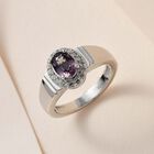 AA Lavendel-Spinell, Weißer Zirkon Ring, 925 Silber platiniert (Größe 18.00) ca. 1.19 ct image number 1