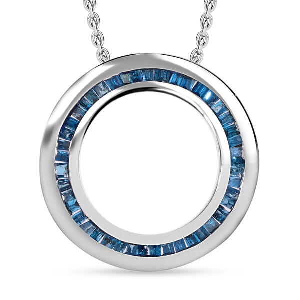 Blauer Diamant-Anh&auml;nger mit 45+5cm Kette - 0,23 ct.