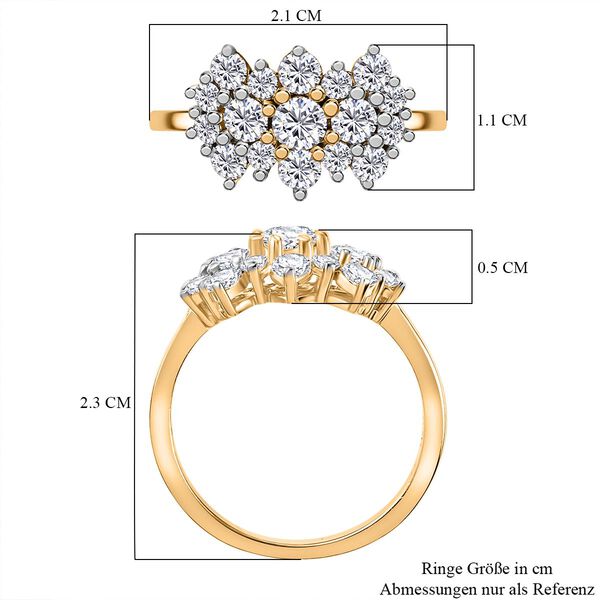 J Francis gefertigt mit SWAROVSKI- Swarovski Zirkonia Ring, 925 Silber 750 Gelbgold Vermeil image number 7