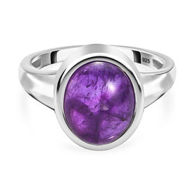 Afrikanischer Amethyst Ring, 925 Silber platiniert (Größe 18.00) ca. 3.97 ct