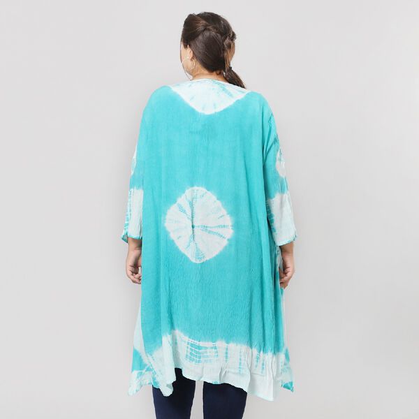 Einzigartiger Tie Dye Kimono, Einheitsgr&ouml;&szlig;e, Hellblau image number 3