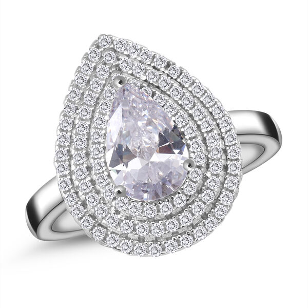 LUSTRO STELLA- wei&szlig;er Zirkonia-Ring - 2,96 ct.