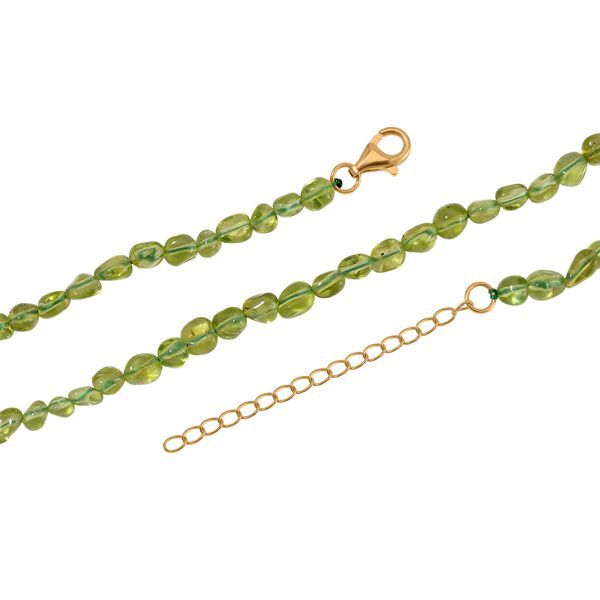 Peridot Halskette ca. 45 cm+ 5 cm Extender, 925 Silber vergoldet ca. 65,00 ct. image number 4