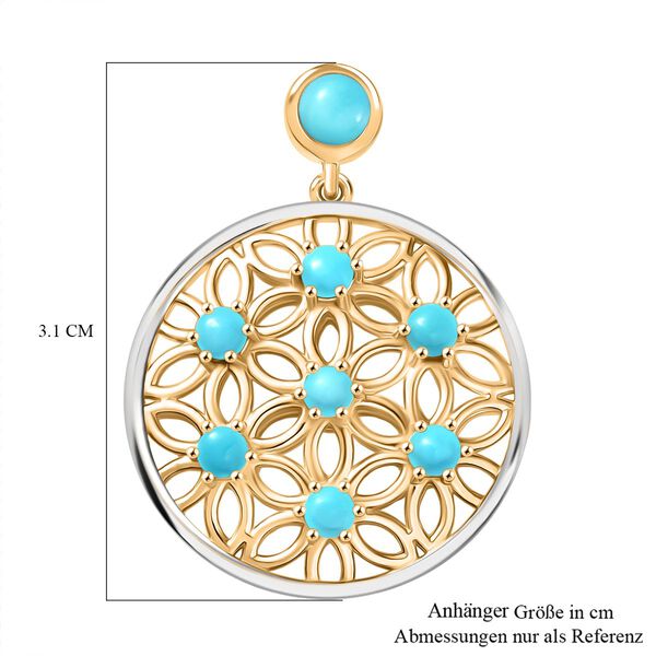 D'Joy AA Sleeping Beauty T&uuml;rkis Anh&auml;nger 925 Silber platiniert und vergoldet ca. 0.98 ct image number 6