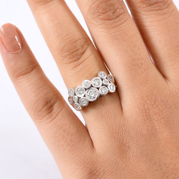 LUXURIANT SI Labor Diamant Ring, 925 Silber rhodiniert - 1 ct. image number 2