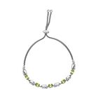 Peridot Armband ca. 25.5 cm Reines Messing platiniert ca. 2,30 ct.