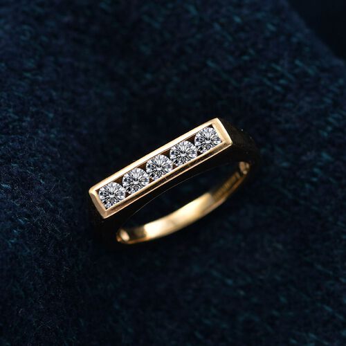 LUXURIANT DIAMOND- SI-GH Labor Diamant Ring, 925 Silber 750 Gelbgold Vermeil - 0,50 ct. image number 2