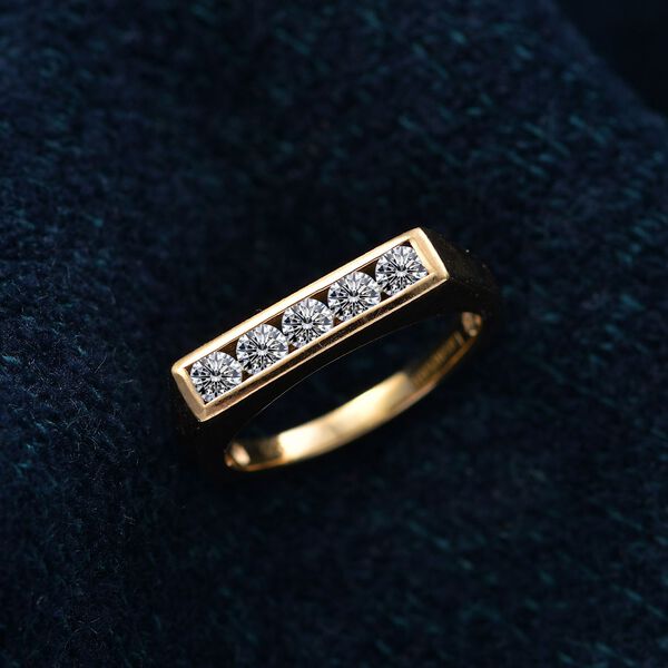 LUXURIANT SI-GH Labor Diamant Ring, 925 Silber 750 Gelbgold Vermeil - 0,50 ct. image number 2