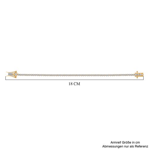 LUXURIANT DIAMOND- SGL zertifiziertes VS-EF Labor Diamant 19cm Armband, 925 Silber Gelbgold Vermeil - 1 ct. image number 3