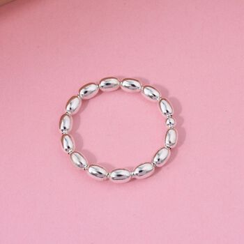 Perlen-Bandring in 925 Silber