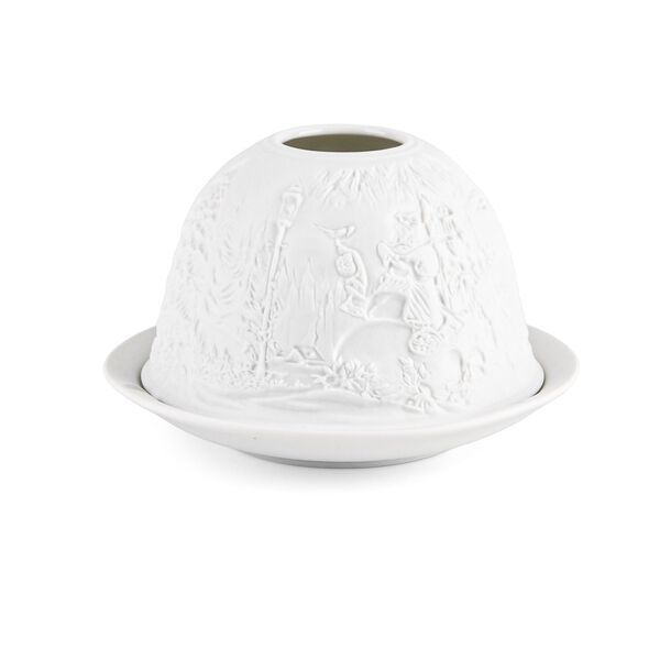 LED-Porzellan-Teelichthalter - Motiv Weihnachtsmann und Schneemann, 13-Farben-LED mit Fernbedienung, Durchmesser 10,5 cm, Höhe 7,5 cm image number 5