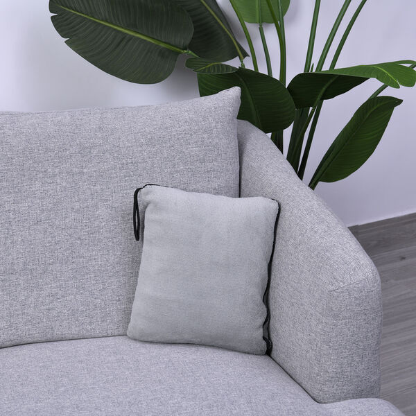 2 in 1 Fleece Reisedecke 127x152 cm und Kissen 30x30 cm, Grau image number 3