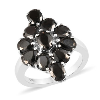 2er-Set Elite Schungit-Ring und Anh&auml;nger, 925 Silber platiniert ca. 4.67 ct