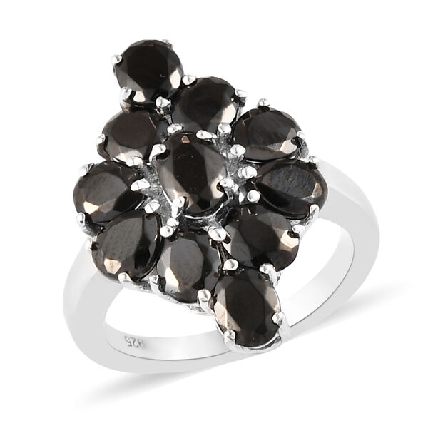 2er-Set Elite Schungit-Ring und Anh&auml;nger, 925 Silber platiniert ca. 4.67 ct image number 4