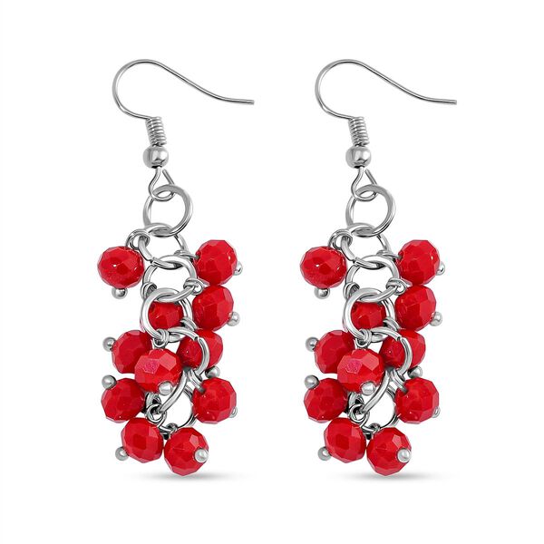 Mehrreihiges rotes Kristallperlen-Schmuckset image number 5