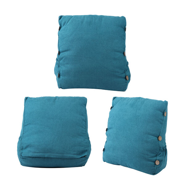 Ergonomisches Kissen aus Samt, Petrol image number 3