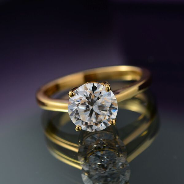 D’Joy Moissanit Ring, 925 Silber 750 Gelbgold Vermeil - 1,80 ct. image number 1