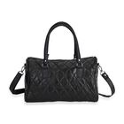 Stylische Vielseitige Reisetasche aus echtem Leder, Hochwertiges, langlebiges Material mit glänzender Optik, 30 x 14 x 20 cm, Schwarz