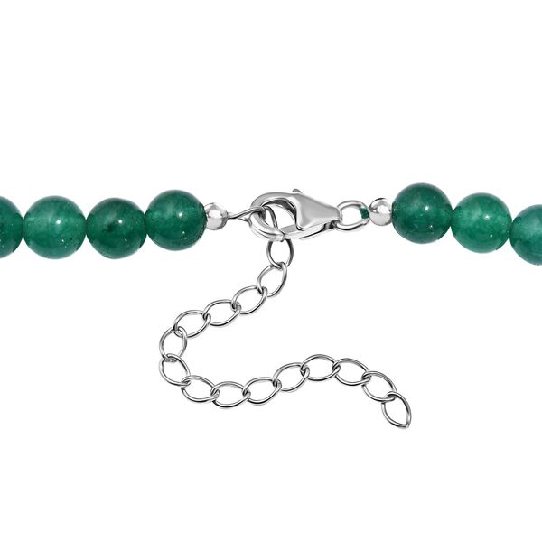 Grüner Aventurin Halskette ca. 45 cm+ 5 cm Extender, Edelstahl ca. 195,00 ct. image number 4